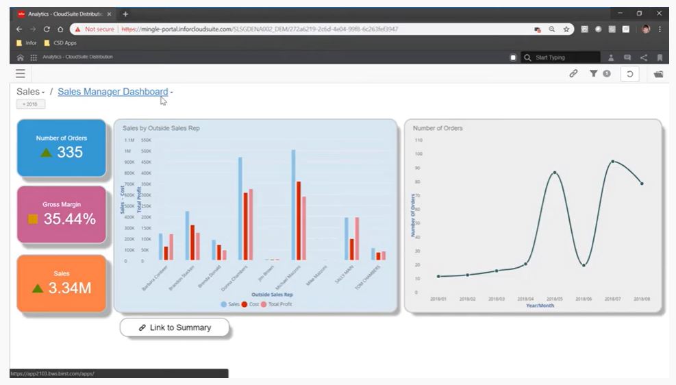 screenshot of Infor CloudSuite Distribution